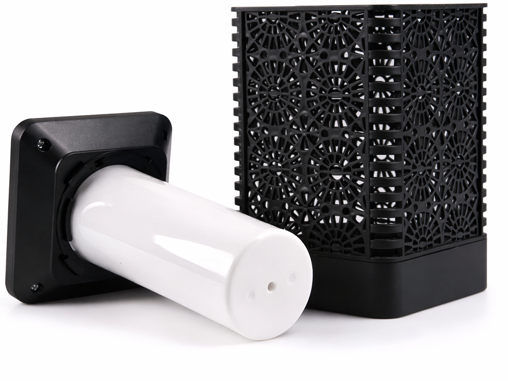 Decorative LED Solar Garden Lantern with Twilight Sensor, Black