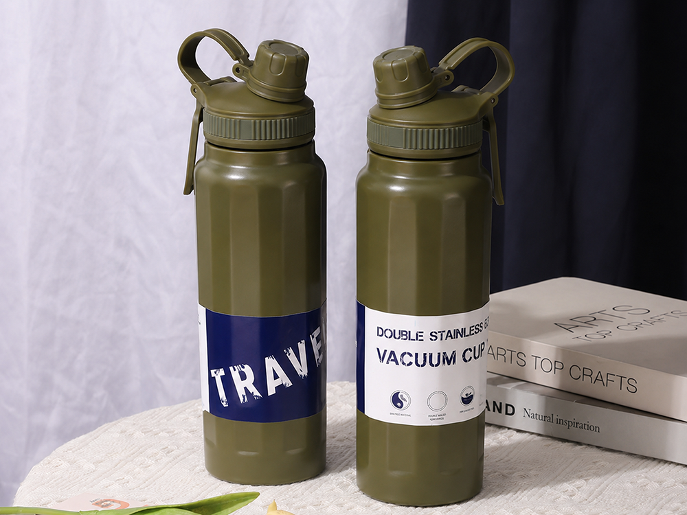Termosas su rankena, 700 ml, žalias