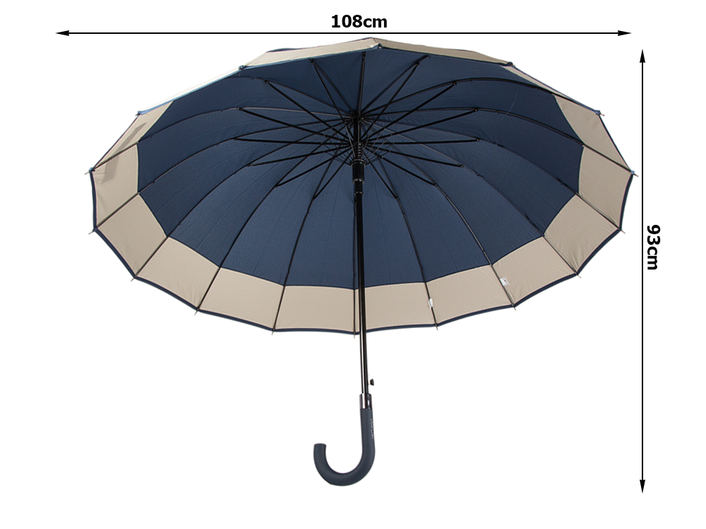 Large Automatic Umbrella XXL, 16 Ribs, Blue