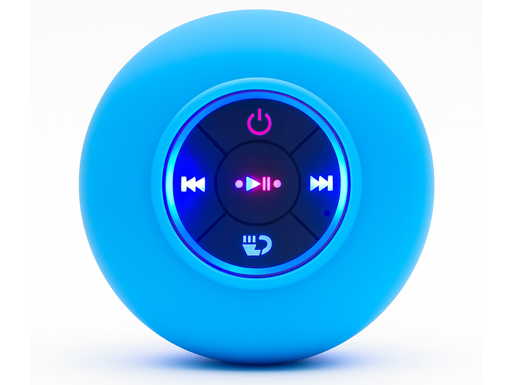 Mini Wireless Bluetooth Speaker with Suction Cup, IPX4, Blue
