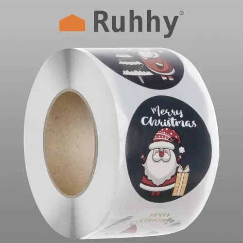 Ruhhy Christmas Gift Stickers, 500 pcs, Red