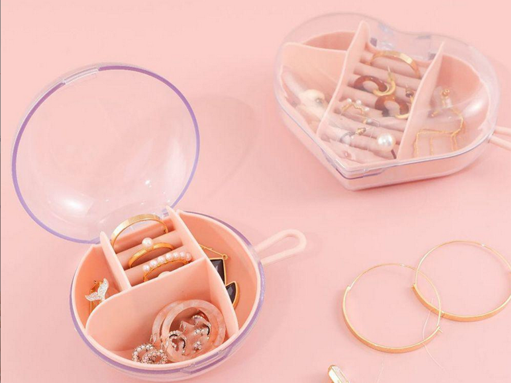 Compact Travel Jewelry Box / Organizer, 9 cm