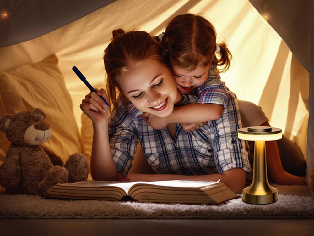 Wireless Touch Table Lamp, 3 Light Shades, Copper