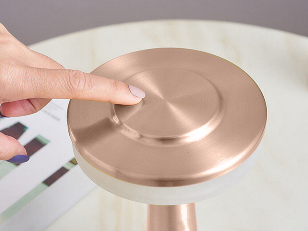 Wireless Touch Table Lamp, 3 Light Shades, Copper