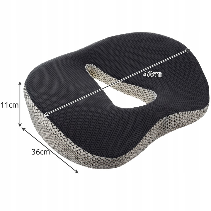 Malatec 21915 Orthopedic Seat Cushion, White/Grey