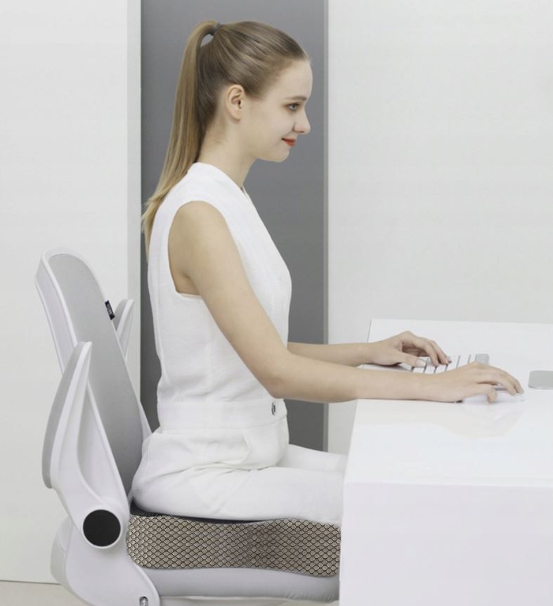 Malatec 21915 Orthopedic Seat Cushion, White/Grey