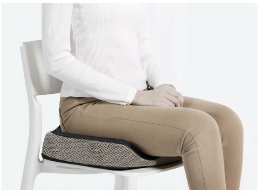 Malatec 21915 Orthopedic Seat Cushion, White/Grey