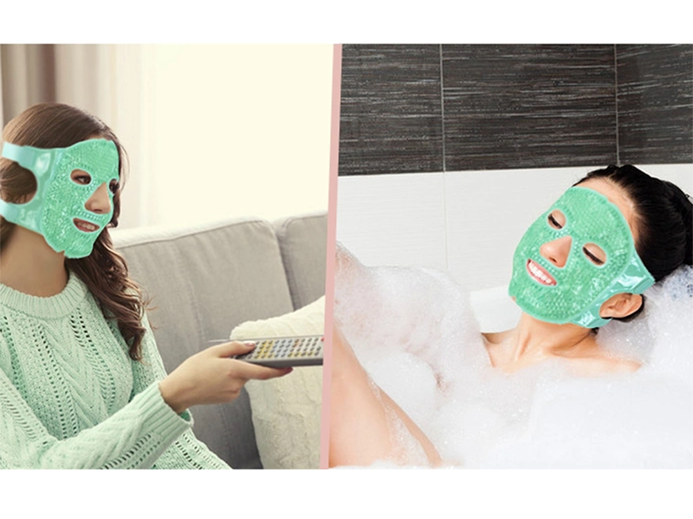 Cooling and Warming Gel Face Mask, Green