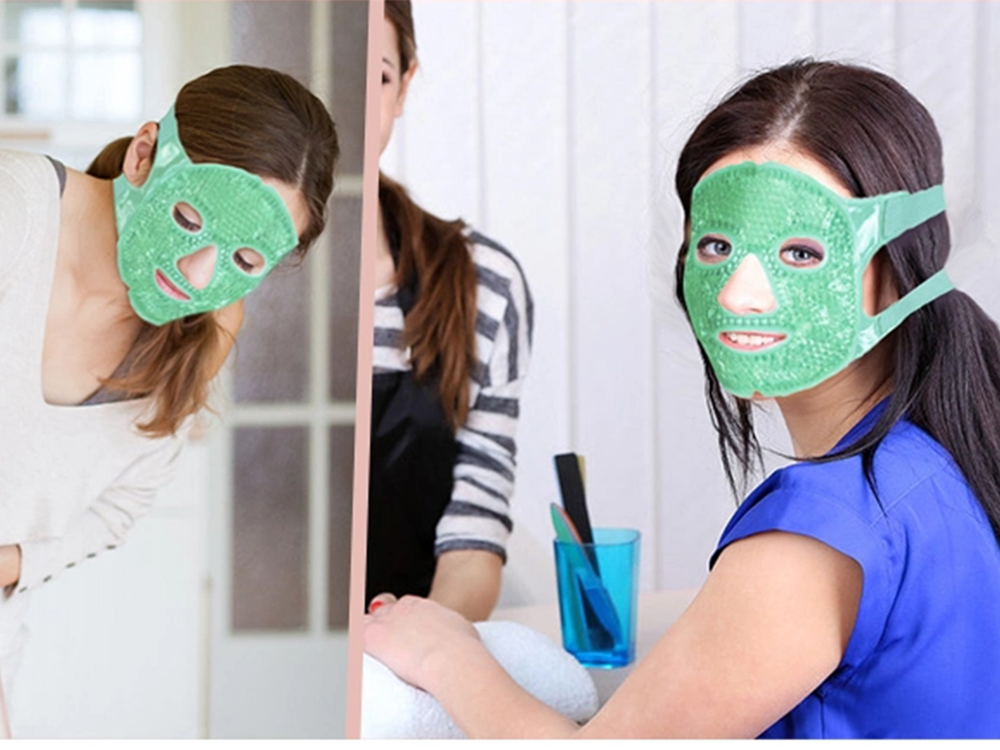 Cooling and Warming Gel Face Mask, Green