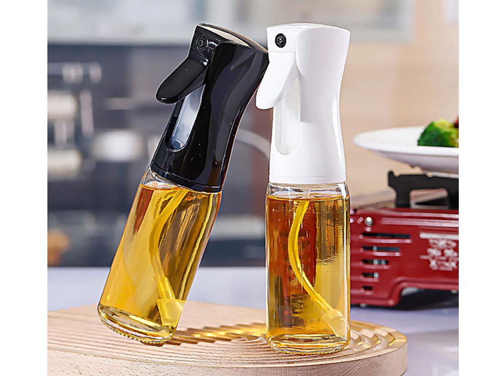 Oil and Vinegar Spray Bottle, Glass, 200 ml, Black