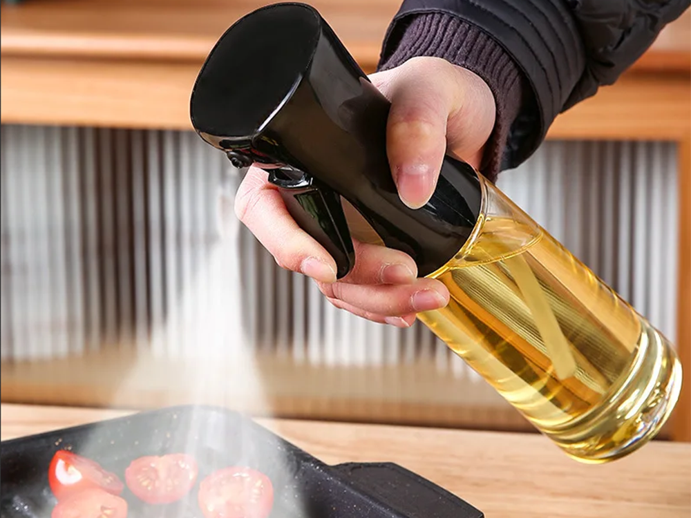 Oil and Vinegar Spray Bottle, Glass, 200 ml, Black