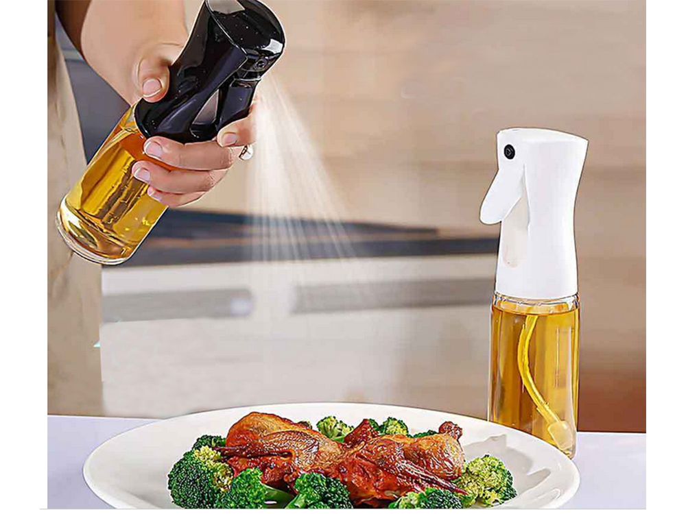 Oil and Vinegar Spray Bottle, Glass, 200 ml, Black