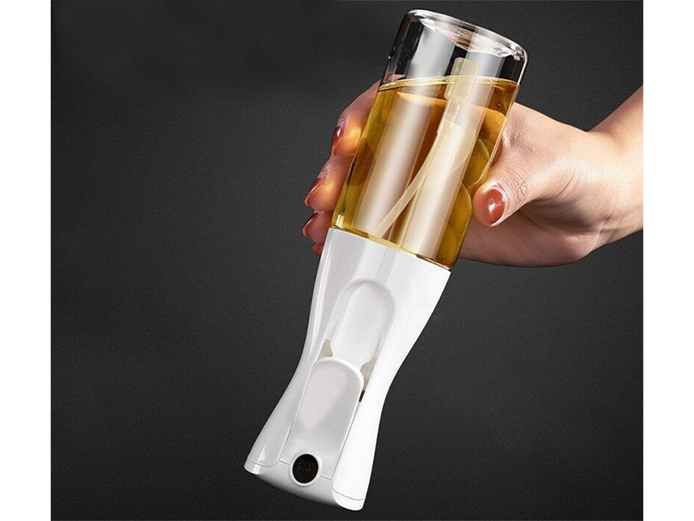 Stiklinis aliejaus ir acto purkštuvas, 200 ml, Baltas
