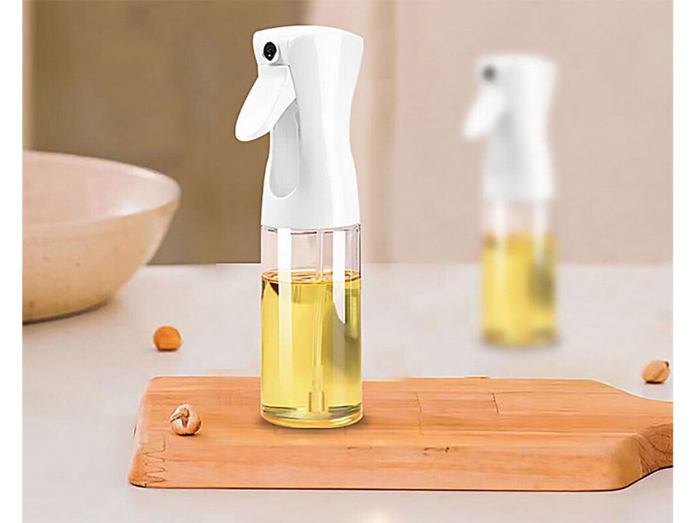 Stiklinis aliejaus ir acto purkštuvas, 200 ml, Baltas