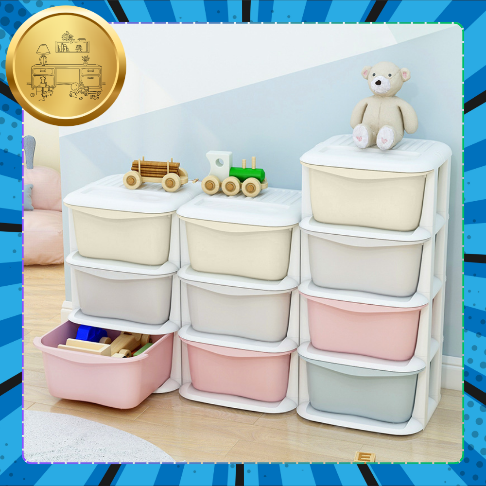 Rack for Toys Documents Clothes Plastic Container Cabinet on Wheels