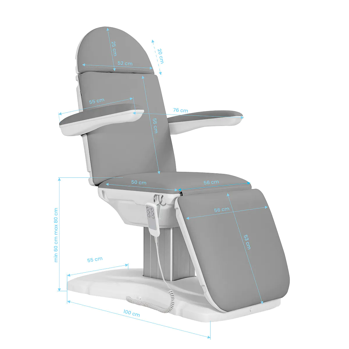Sillon Eclipse Electric Beauty Chair 3 Motors Grey