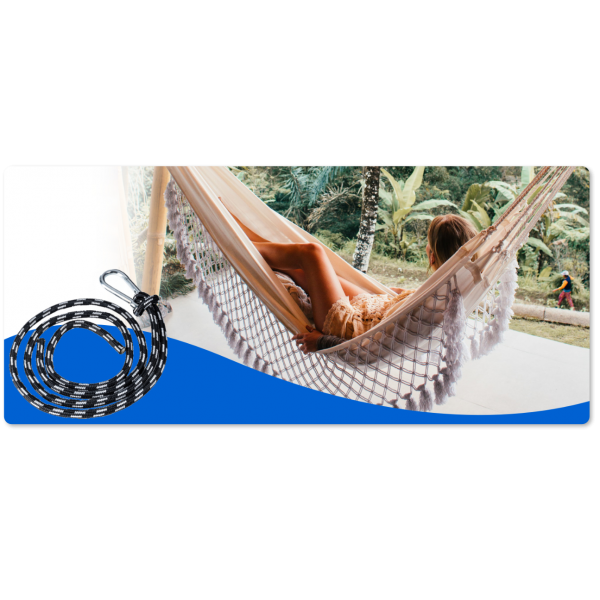 Hammock Fastening Set with Rope and Carabiner