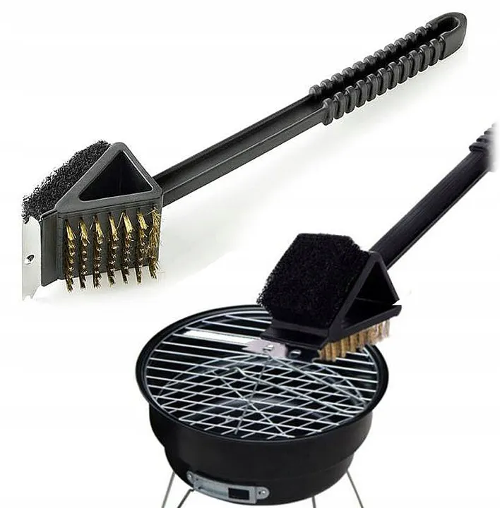 Grill Barbecue Cleaning Brush Scraper Kitchen Wire Bristle BBQ Cleaning Tools Accessories, 3in1