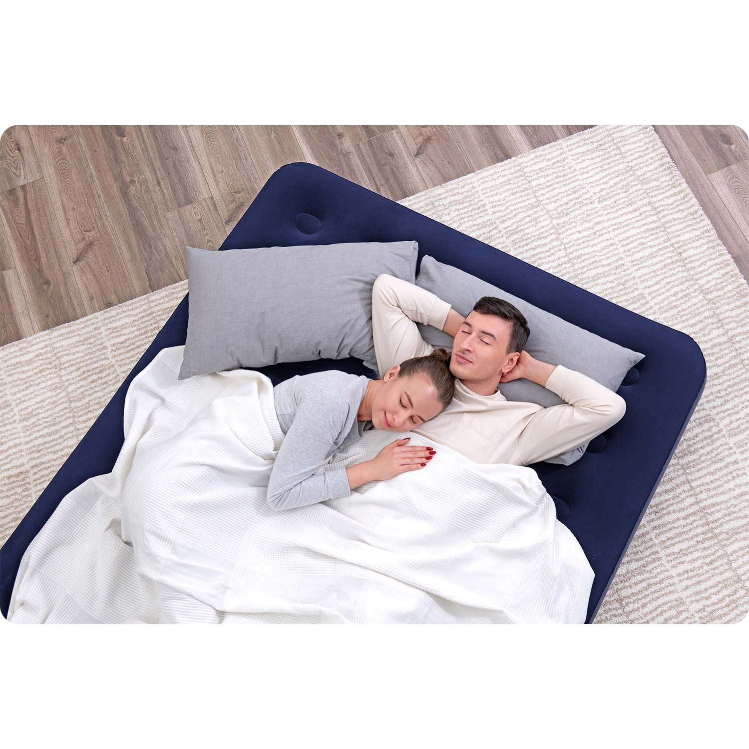 Bestway 67003 Double Inflatable Airbed, 203x152x22 cm, Navy Blue