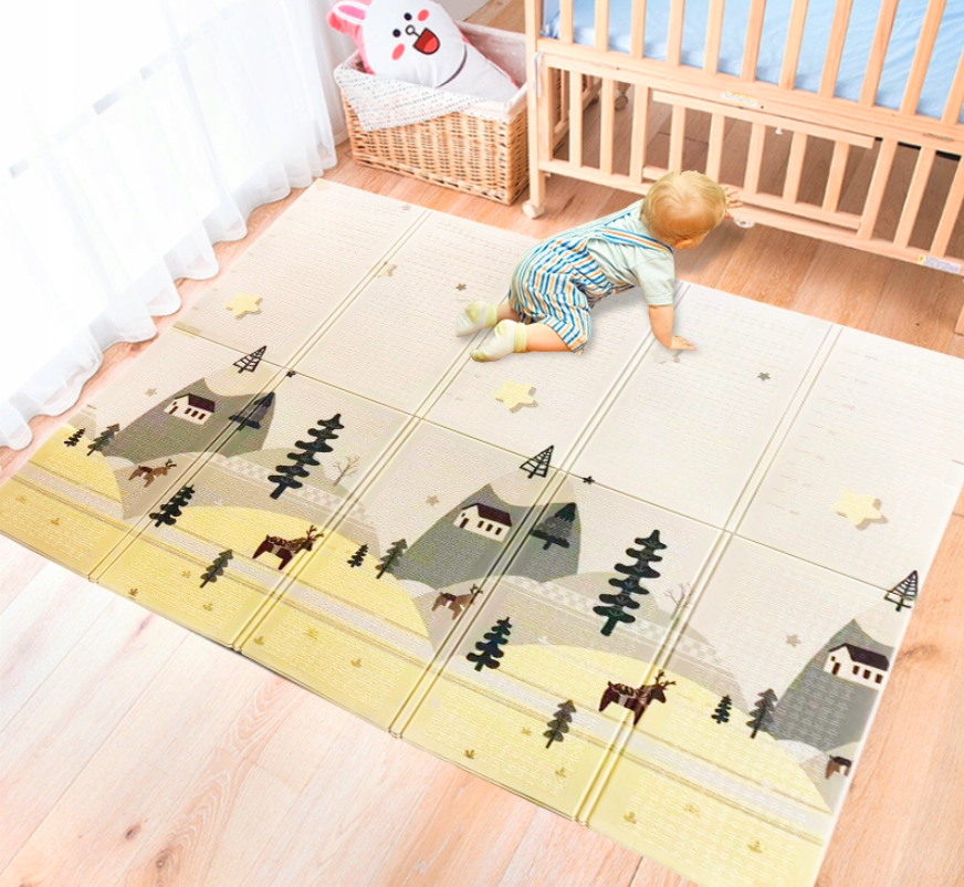 4Fizjo Foldable Educational Kids Play Mat Bear on a Bike, 200x180 cm