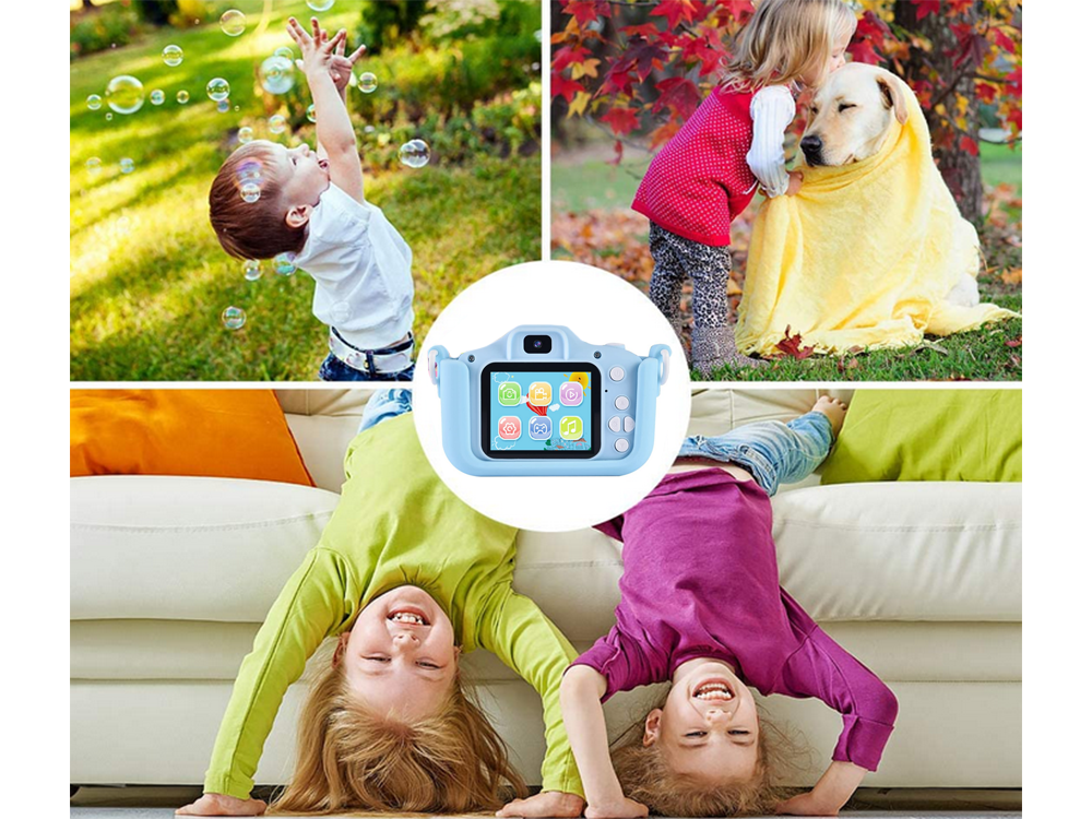 Children HD 1080P Mini Digital Camera with Games Cat, Blue