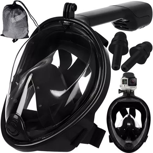Full Face Snorkel Mask with 180° View, Anti-Fog, S/M