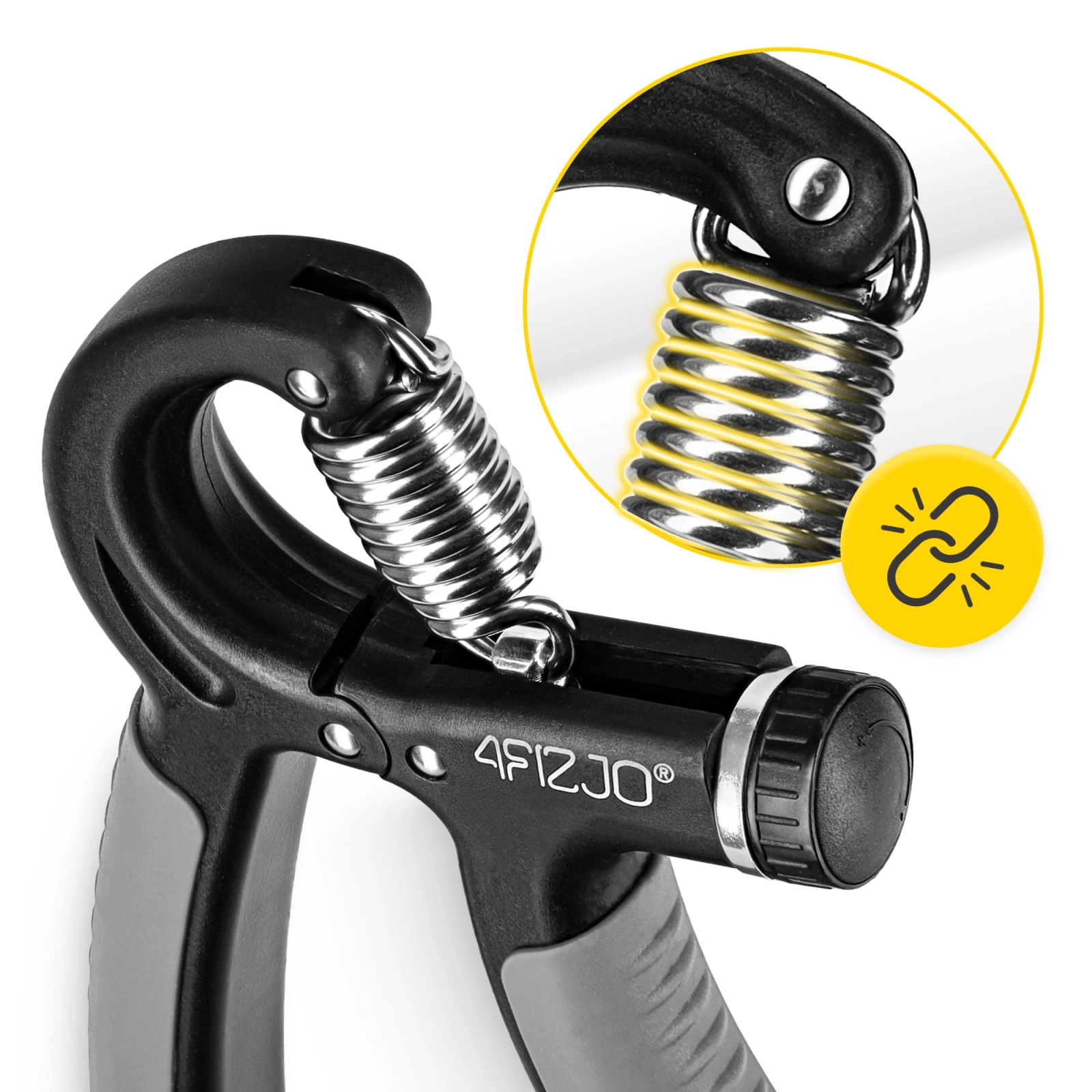 4Fizjo Adjustable Hand Grip Strengthener 10-40 kg, Grey