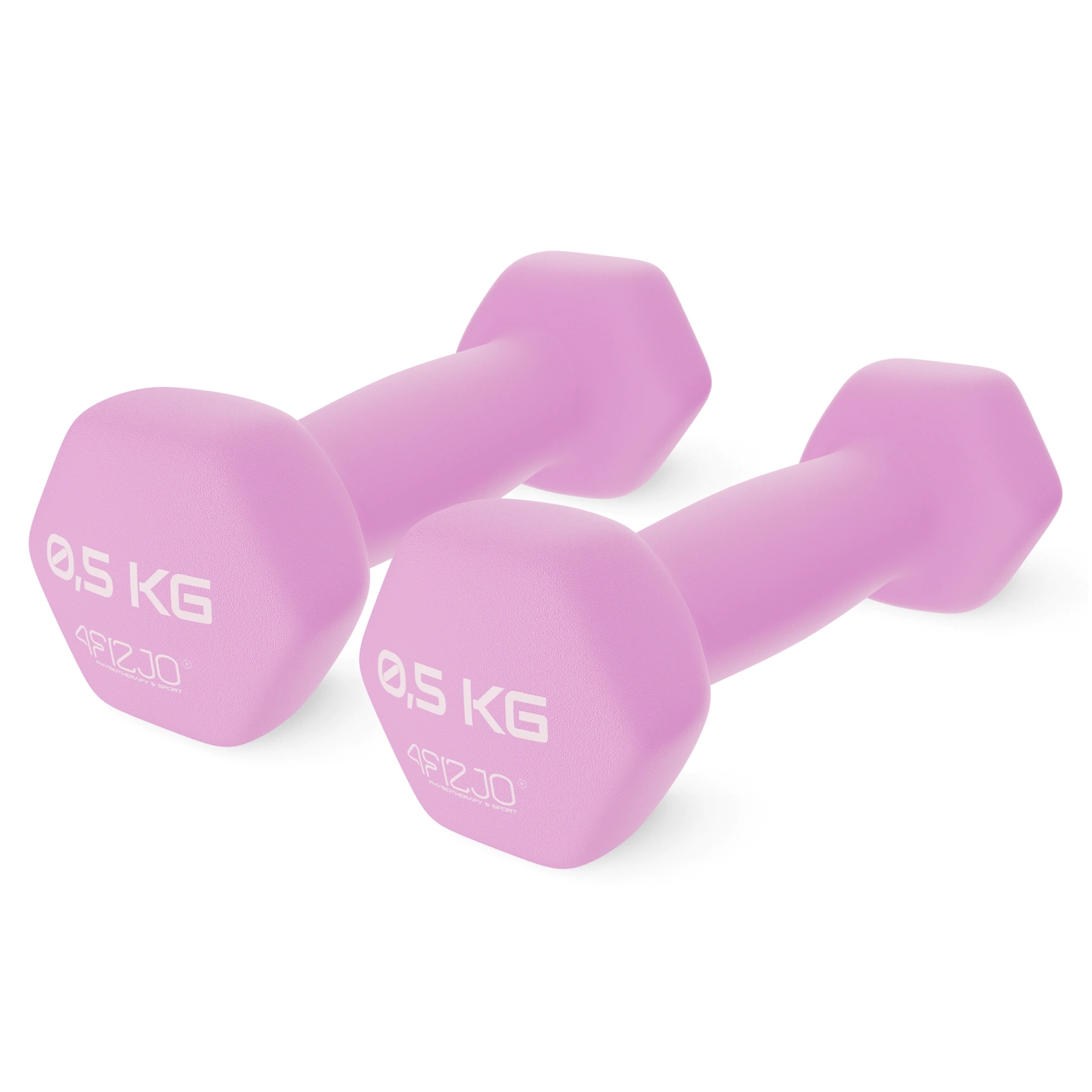Viniliniai metaliniai hanteliai 4Fizjo Fitness, 2 x 0,5 kg, rožiniai