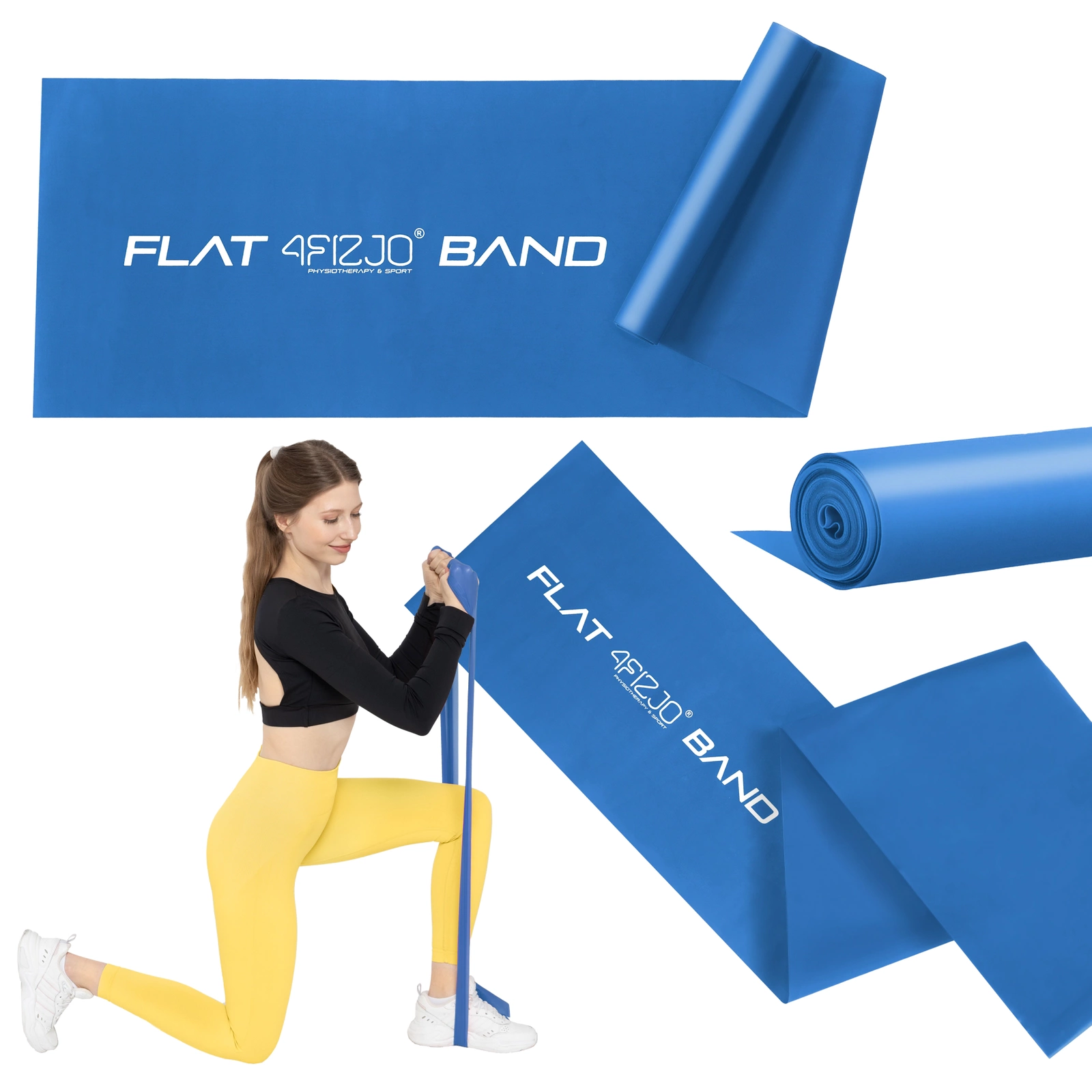 Reabilitacinė manštos guma 4Fizjo Flat Band 9-11 kg, mėlyna