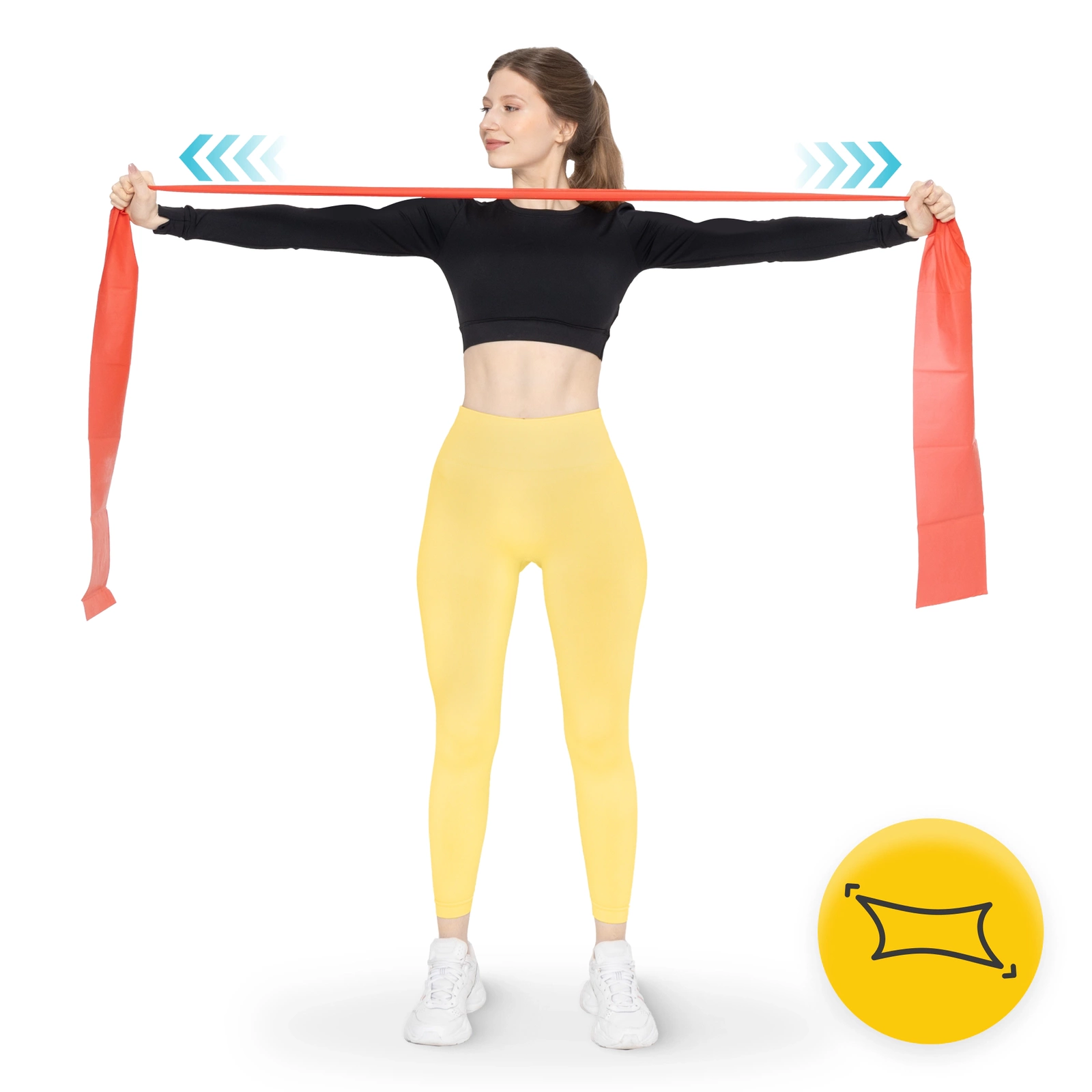 4Fizjo FLAT BAND reabilitacijos mankštos juosta (2-4 kg), raudona