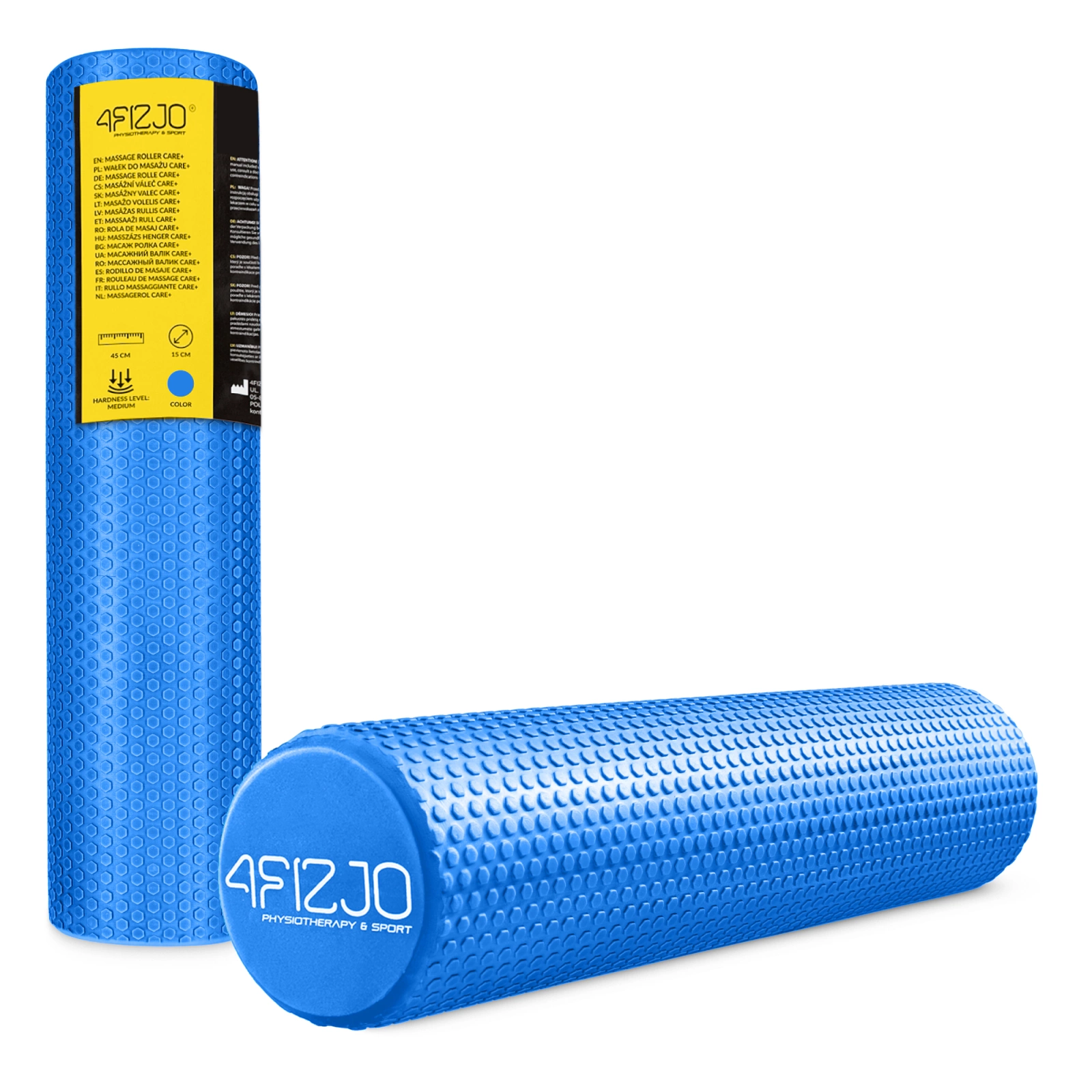 4Fizjo CARE+ Massage Roller with Bumps, 60 cm, Blue