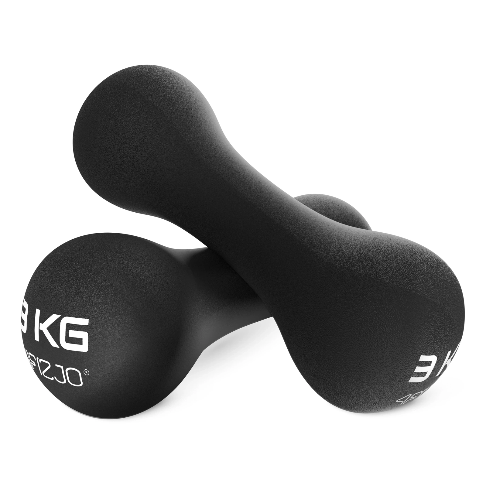 Ketaus svarmenys su vinilo danga 4Fizjo, 2 x 3 kg, juodi