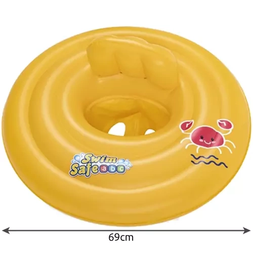 Bestway plaukimo ratas kūdikiams, geltonas, 69 cm