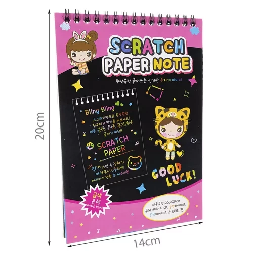 Kruzzel Scratch Art Paper Set with Wooden Stylus 10 Pages