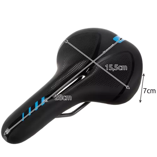 Trizand 22220 Ergonomic Bicycle Saddle with Ventilation and USB Light, Black