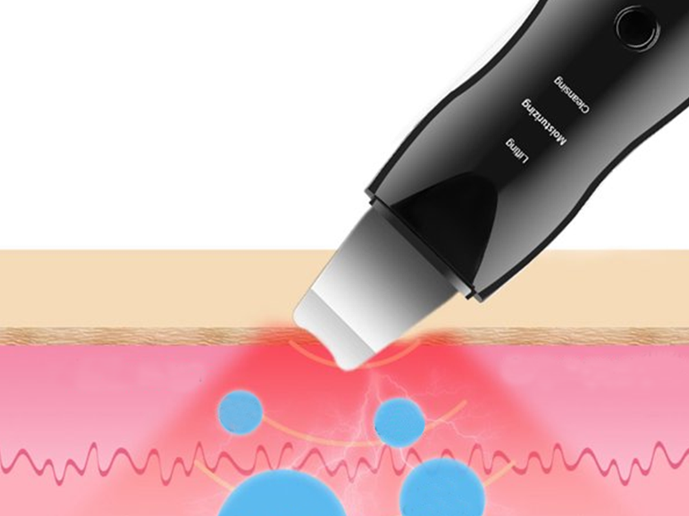 Wireless Ultrasonic Facial Scrubber (Cavitation Peeling), 3 Modes