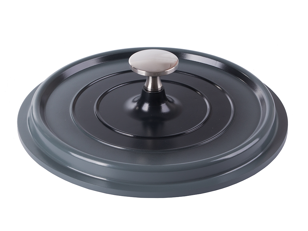 Casserole Pot with Lid 2L, Cast Aluminum, Non-Stick, Induction & Gas, Grey