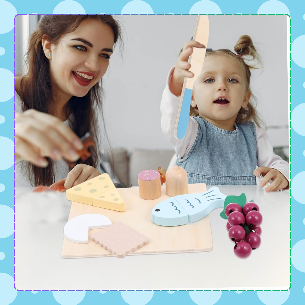 Bakalu Wooden Food Cutting Play Set for Kids
