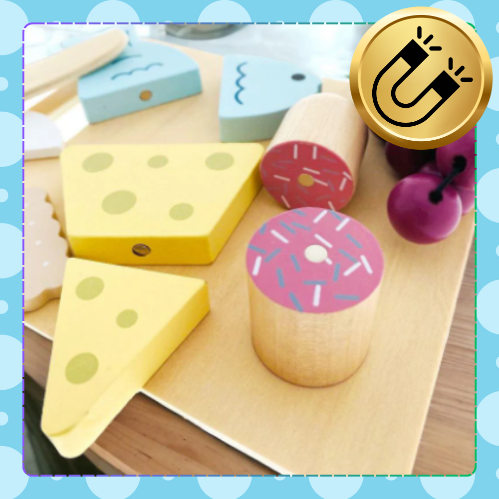 Bakalu Wooden Food Cutting Play Set for Kids
