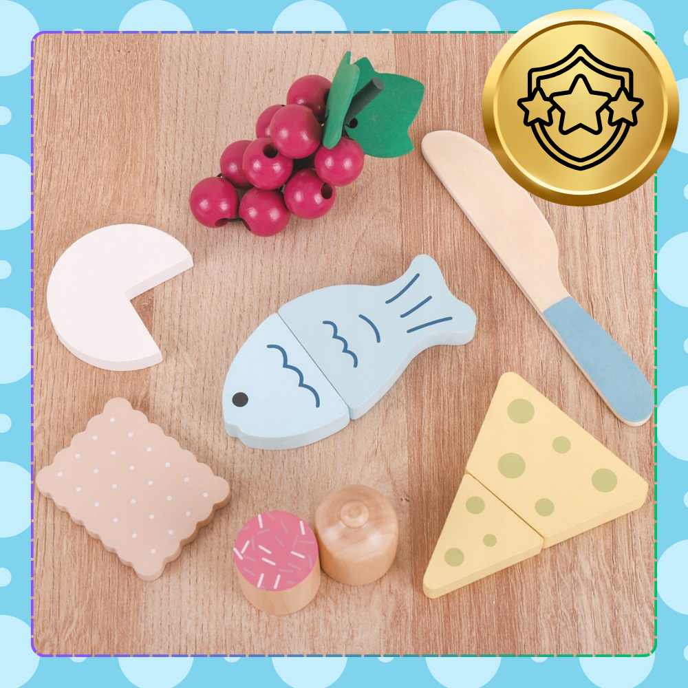 Bakalu Wooden Food Cutting Play Set for Kids
