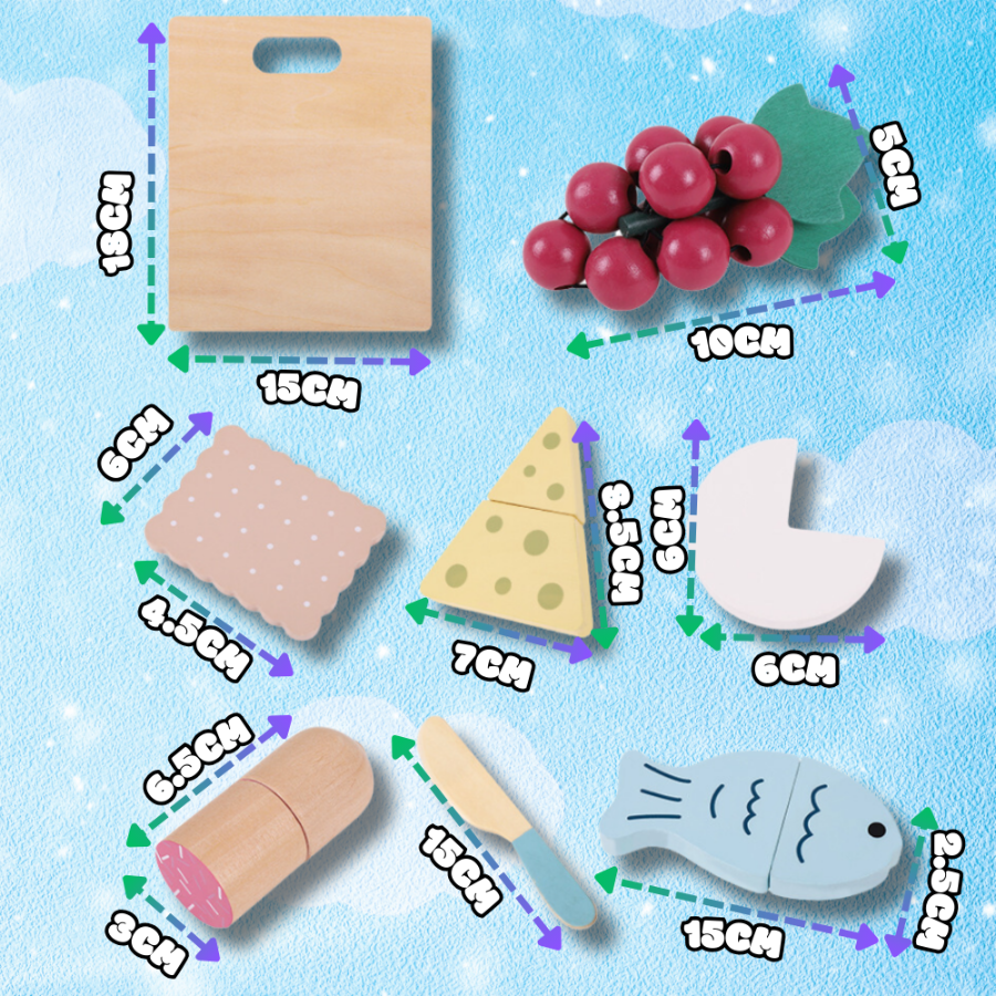Bakalu Wooden Food Cutting Play Set for Kids