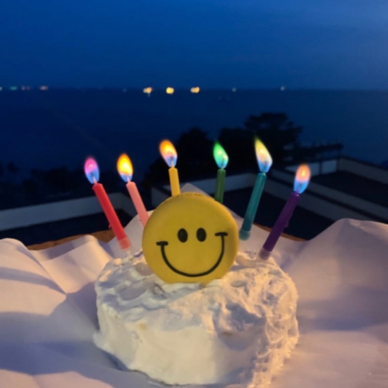Holiday candles for the cake \"Colorful flames\", 6 cm x 6 pcs.