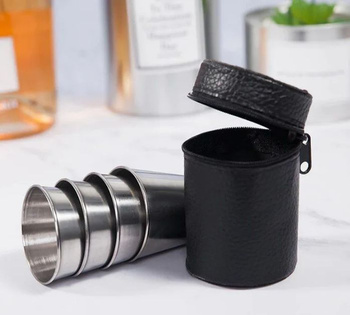Nerūdijančio plieno kelioninių taurelių rinkinys 6 vnt. 30ml