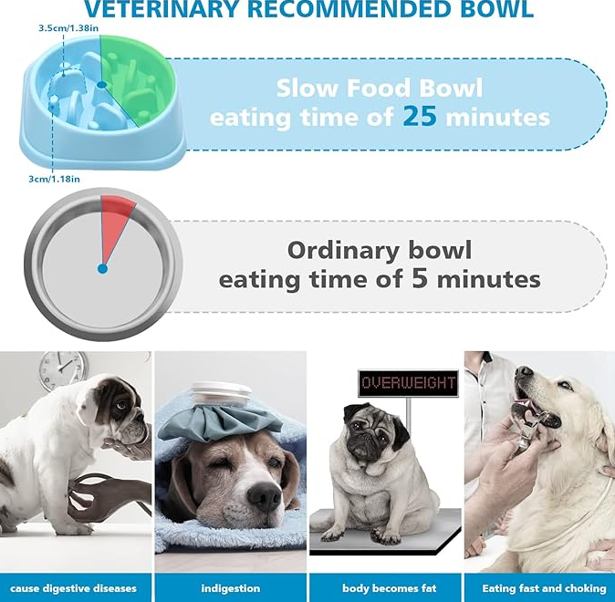 Slow-Feed Soft Silicone Puzzle Bowl for Dogs and Cats for Eating, 17,5x4,5cm