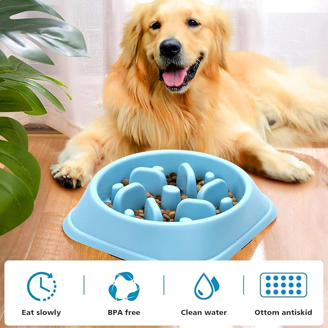Slow-Feed Soft Silicone Puzzle Bowl for Dogs and Cats for Eating, 17,5x4,5cm