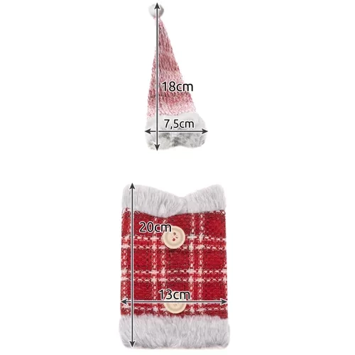 Ruhhy Christmas Decorative Bottle Cover with Hat, Red/Grey