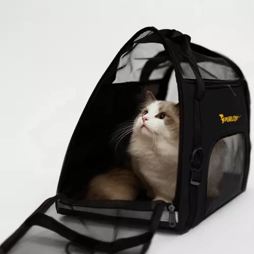 Transportavimo krepšys šunims ir katėms iki 8 kg, juodas