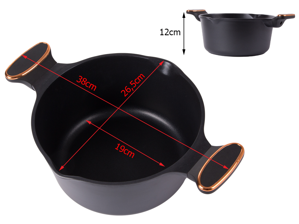 Gilus puodas su dangčiu 5L, 26.5cm, indukcijai, nesvylanti danga