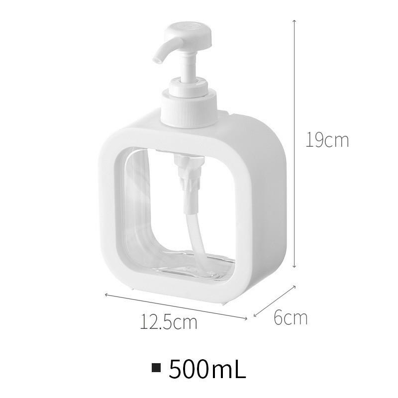 Liquid Soap Dispenser with Pump 350ml, White/Clear