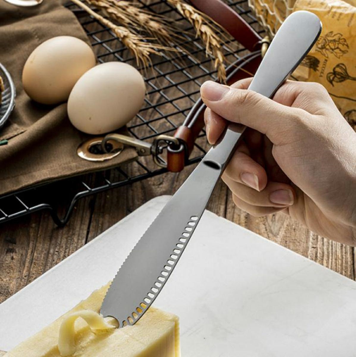 Stainless Steel Butter Knife with Holes AG267C, Silver